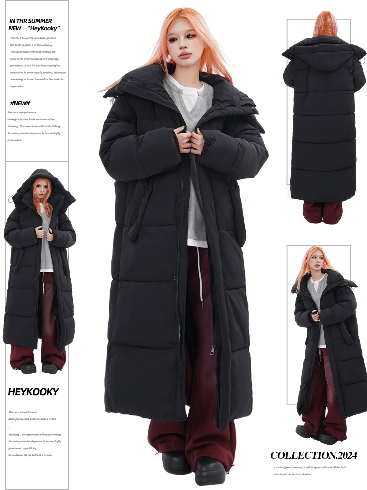 

Стильная повседневная удлиненная куртка с капюшоном для женщин, американского стиля, свободного кроя, утепленная хлопковая, утолщенная, для уличной моды, зимняя.