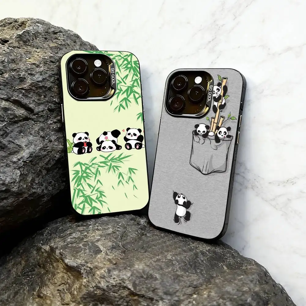 

panda Phone Case For iPhone 17,16,15,14,13,12,11 Plus,Pro Max,XS,Colorful Silver Phone case Funda Cover