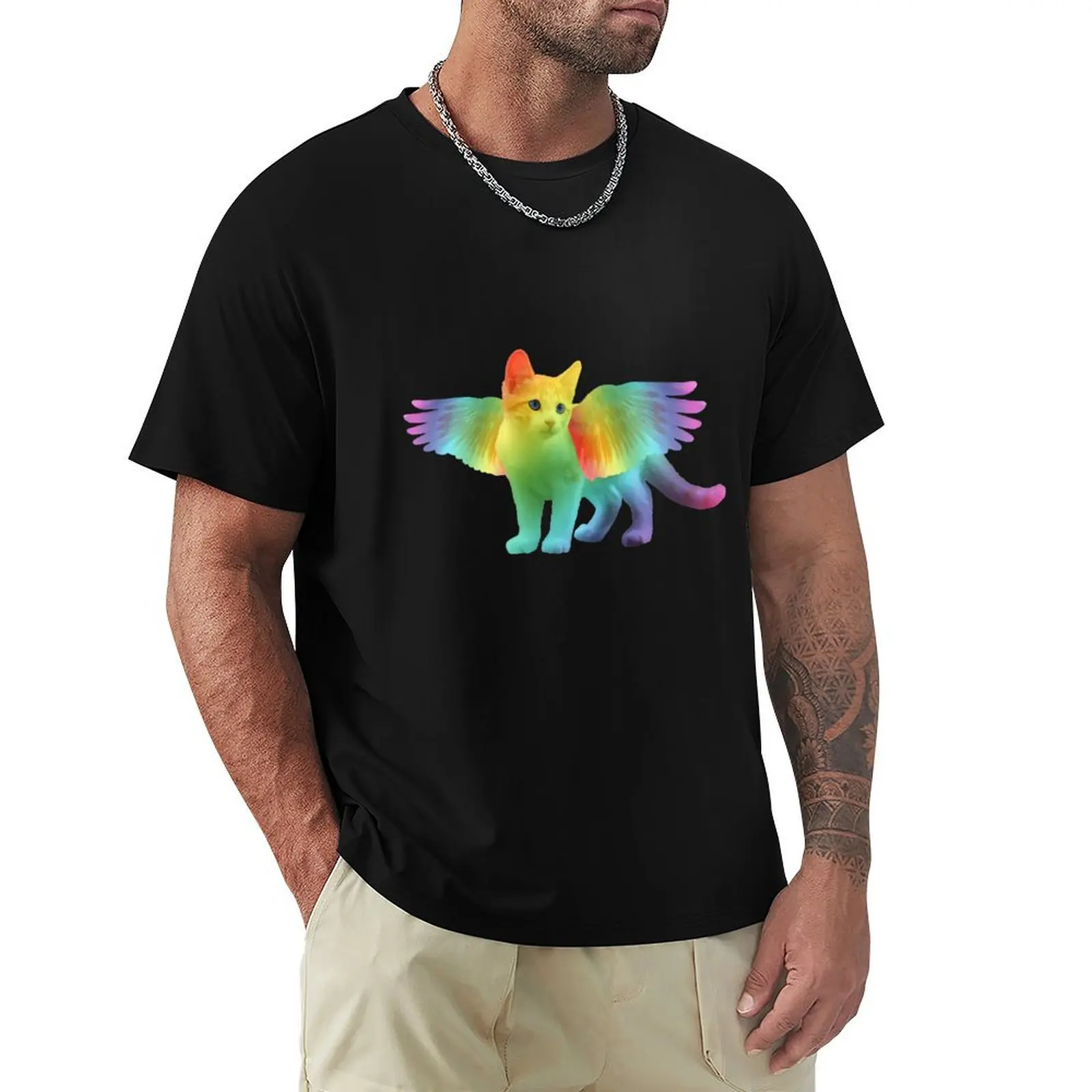 

The Mythical Fairy Cat T-Shirt valentines boutique clothes boys animal print oversized sweat shirts, men