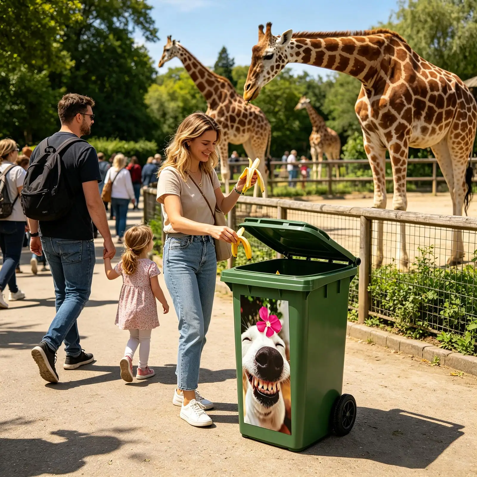 Funny Farm Animal Peeking Trash Can Stickers Static Decal Outdoor Driveway Recycling Bin Wall Decor DIY Sticker
