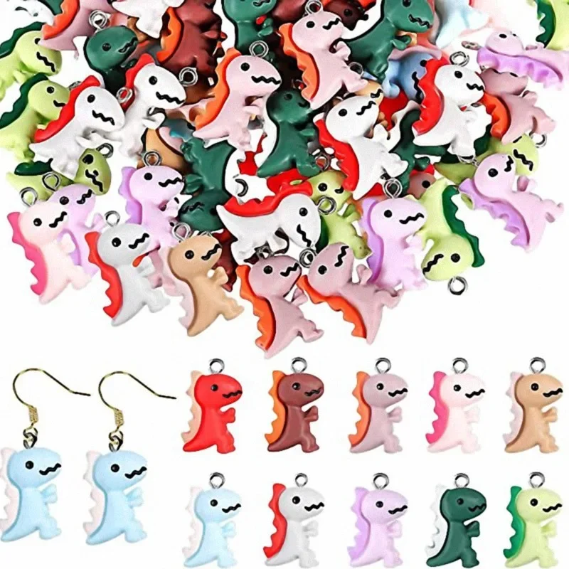 

300pcs DIY simulation three-dimensional children's pet dinosaur pendant pendant, resin bracelet necklace earrings key chain