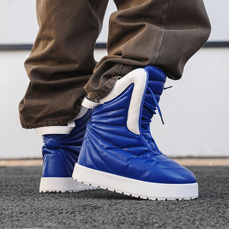 Мужские ботинки 2025 Новые зимние тапочки Теплая мужская обувь Водонепроницаемые нескользящие плюшевые кроссовки Мужские теннисные туфли Ботинки Мужские кроссовки Winte