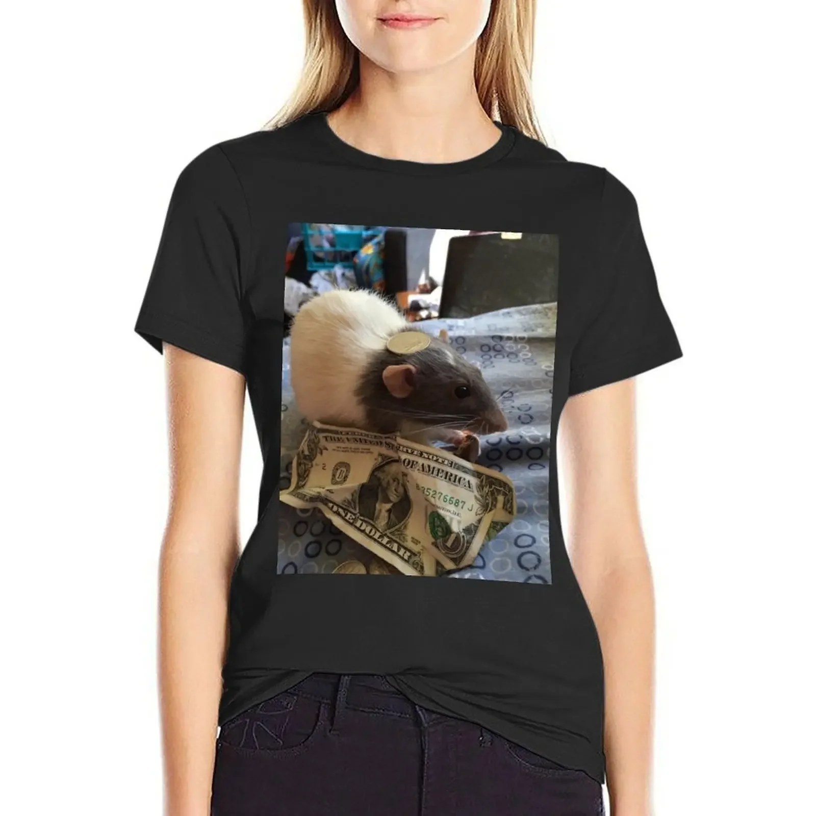 

money rat T-Shirt plus size tops Female clothing plus sizes Women tops