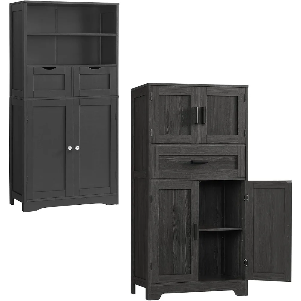 

Tall Storage Cabinet with Adjustable Shelf & Large Drawer,Bathroom Storage Cabinet with Doors,Kitchen Pantry Cabinet for Kitchen