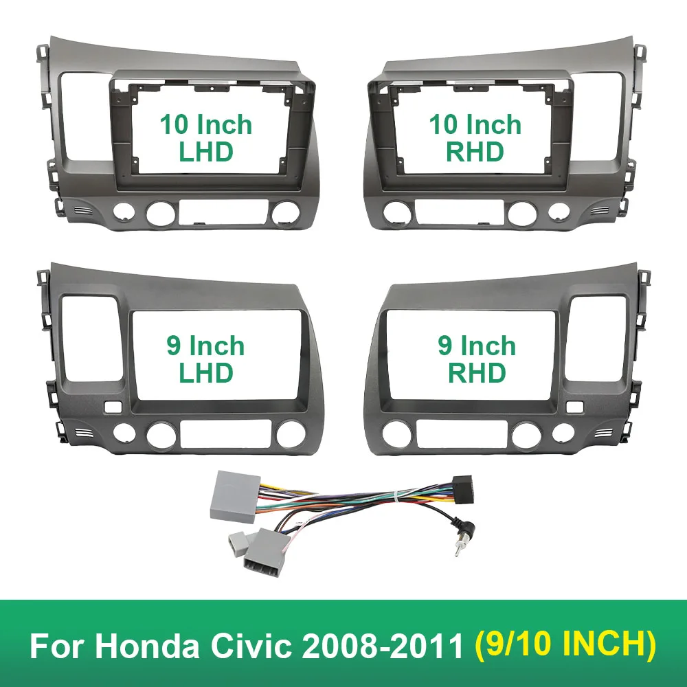 9 Inch 10 Inch Car Frame Fascia Adapter Android Radio Dash Fitting Panel Kit For Honda Civic G8 2006-2011