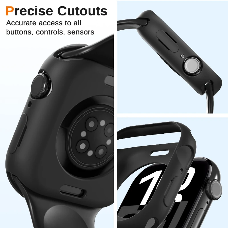 Silicone Case for Apple Watch 11-10 46mm 42/38/40/44/41/45mm Accessories Bumper protector Cover iwatch Series 9 8 7 6 5 4 3 SE