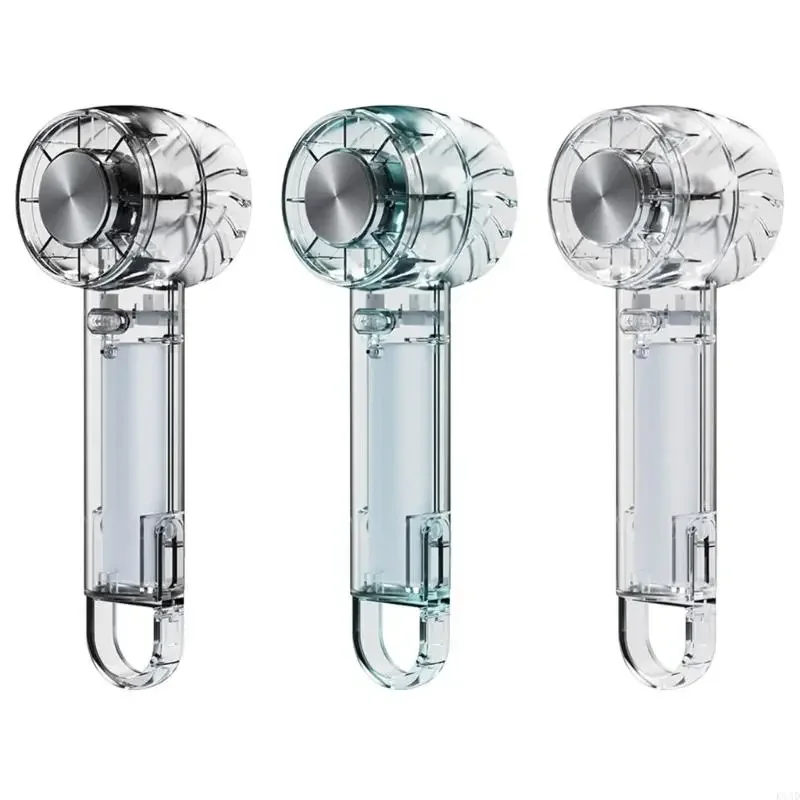 K1AD USB قابلة للشحن مروحة يدوية تصميم شفاف 1200 مللي أمبير بطارية عالية السرعات قابل للتعديل توربوس الرياح للسفر و