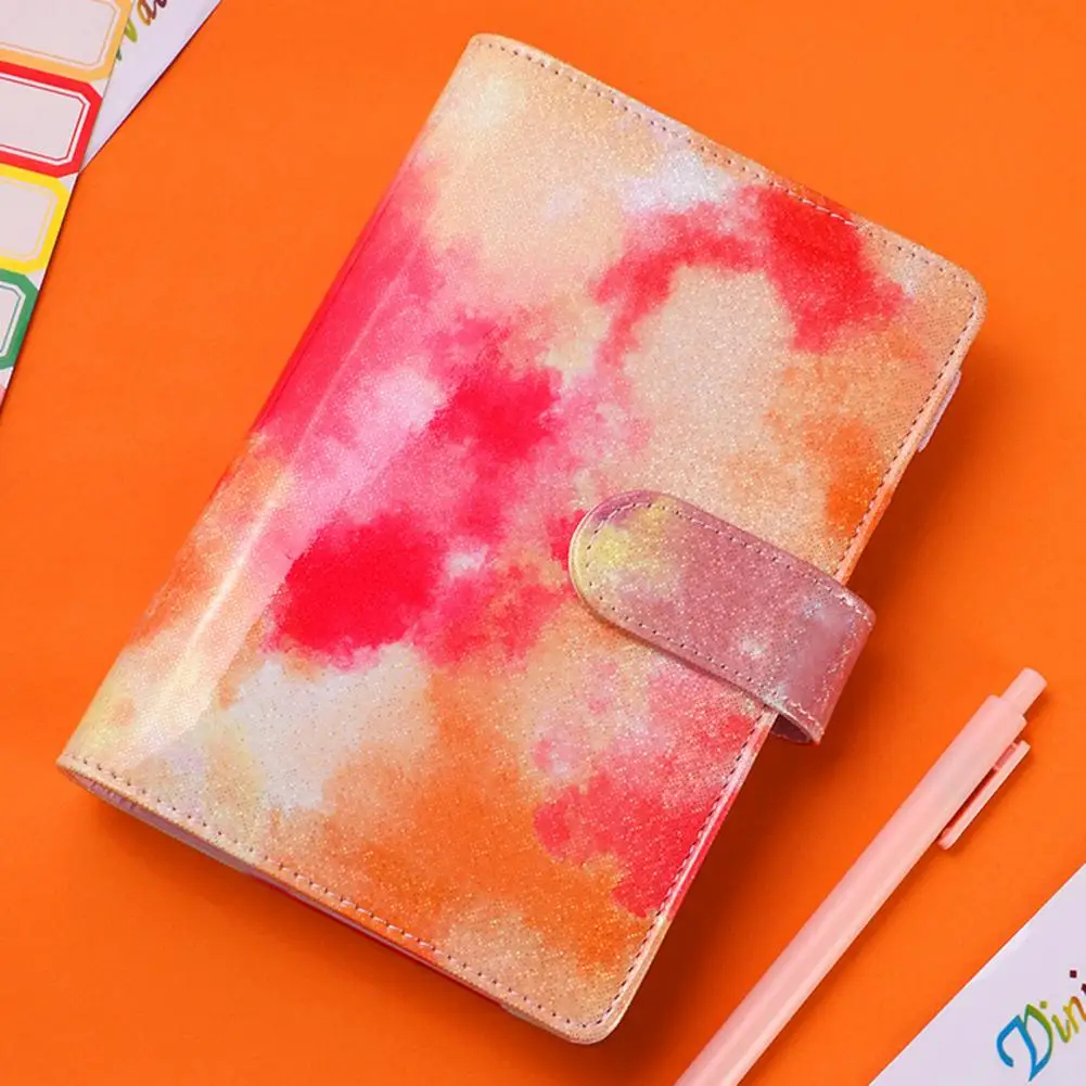 Great Multifunctional Stationery A6 Faux Leather Marble Colorful Budget Planner Notebook Binder Office Supplies