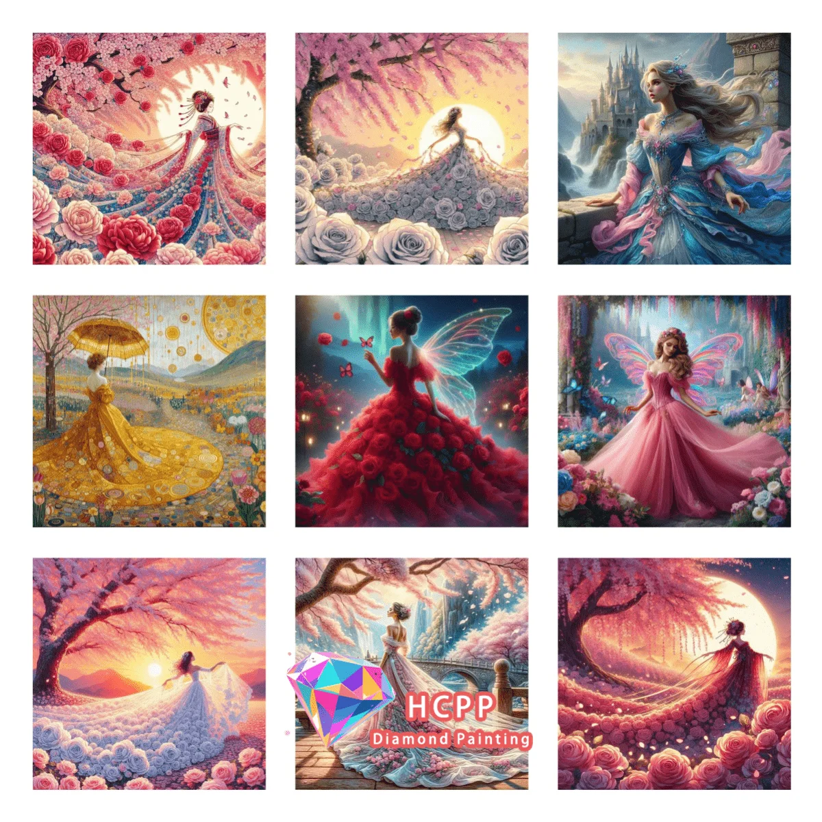 

Мечтательный цветок Фея Роза Платье Набор алмазной живописи 5D DIY Алмазная вышивка крестиком Ручная работа Художественный подарок Украшение дома