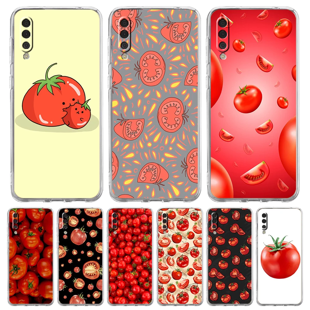 Fruits Tomatoes Pattern Luxury Transparent Phone Case for Samsung Galaxy A12 A02 A03S A50 A70 A40 A10 A20 A30 Cover Silicone Bag