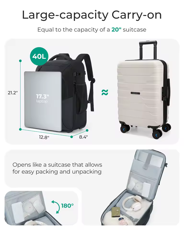 BAGSMART 노트북 배낭 수납공간