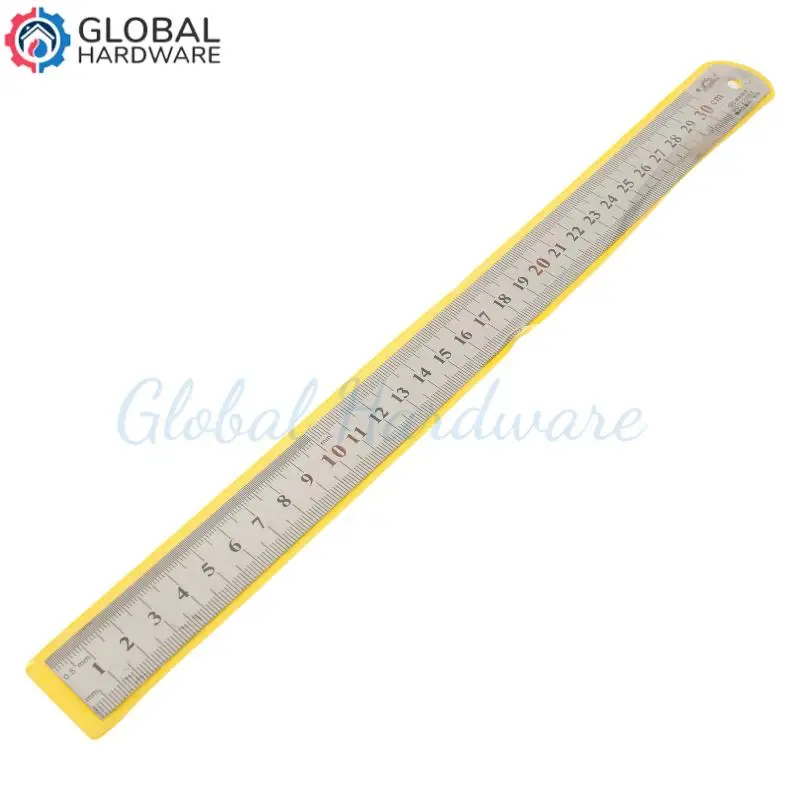 

Двухсторонняя шкала 30 см, прямая линейка из нержавеющей стали, измерительный инструмент для студентов, школьные канцелярские принадлежности, подарок для детей