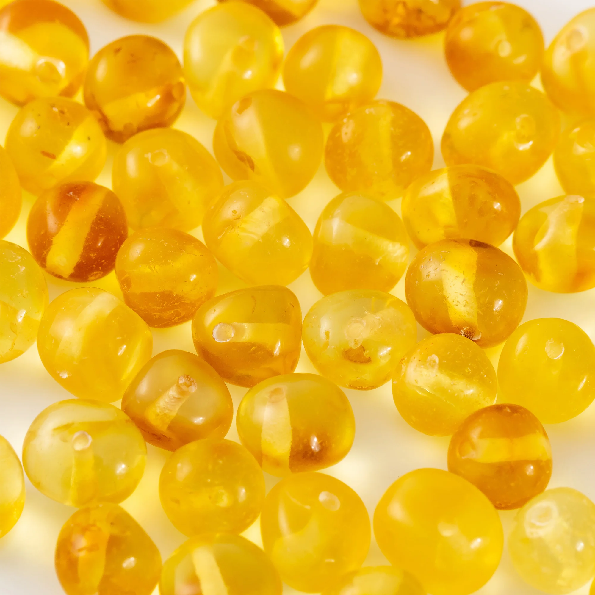 Baltische Bernsteinperlen, 6–8 mm Breite, vorgebohrte Löcher zum Aufreihen von Schmuck – Bulk-DIY-Zubehör – Detail 3