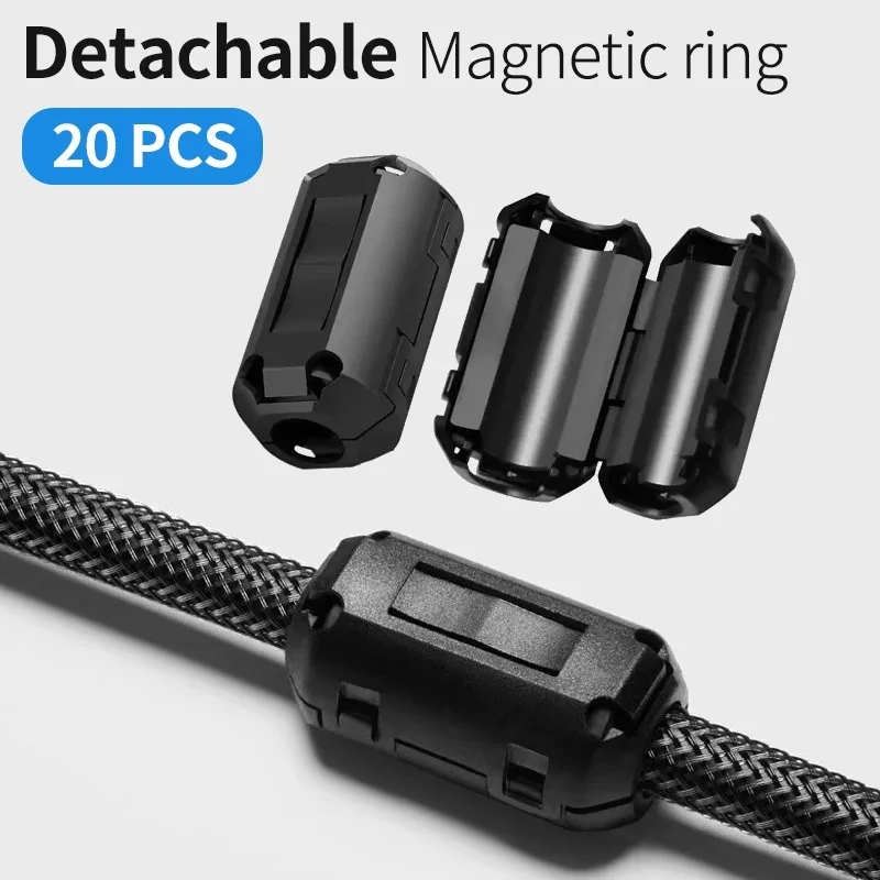 

20Pcs Magnetic ring Ferrite Filteranti-interference shield removable EMC inner diameter 3.5MM 5/7/9/11/13/15MM