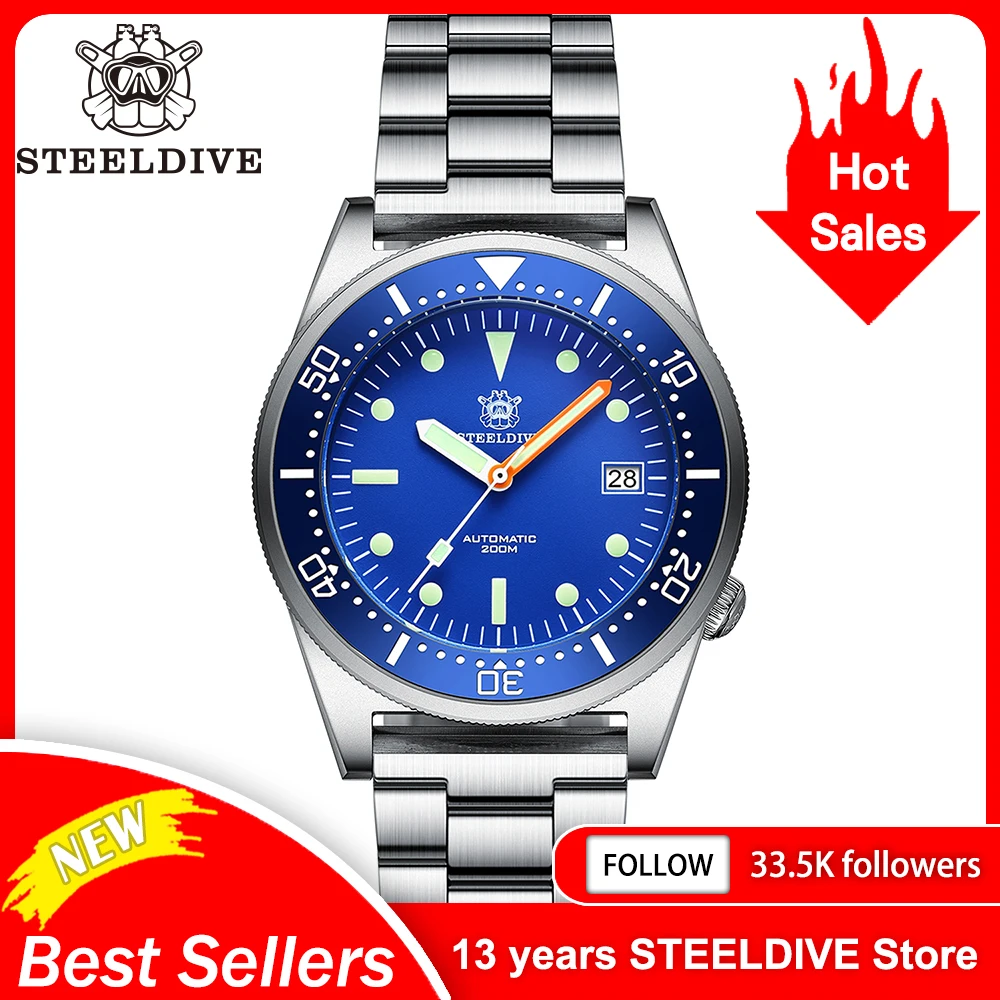 

SD1979 Upgraded Version 2024 Steeldive Signed Crown Ceramic Bezel 200m Water Resistant Mens Dive Watch