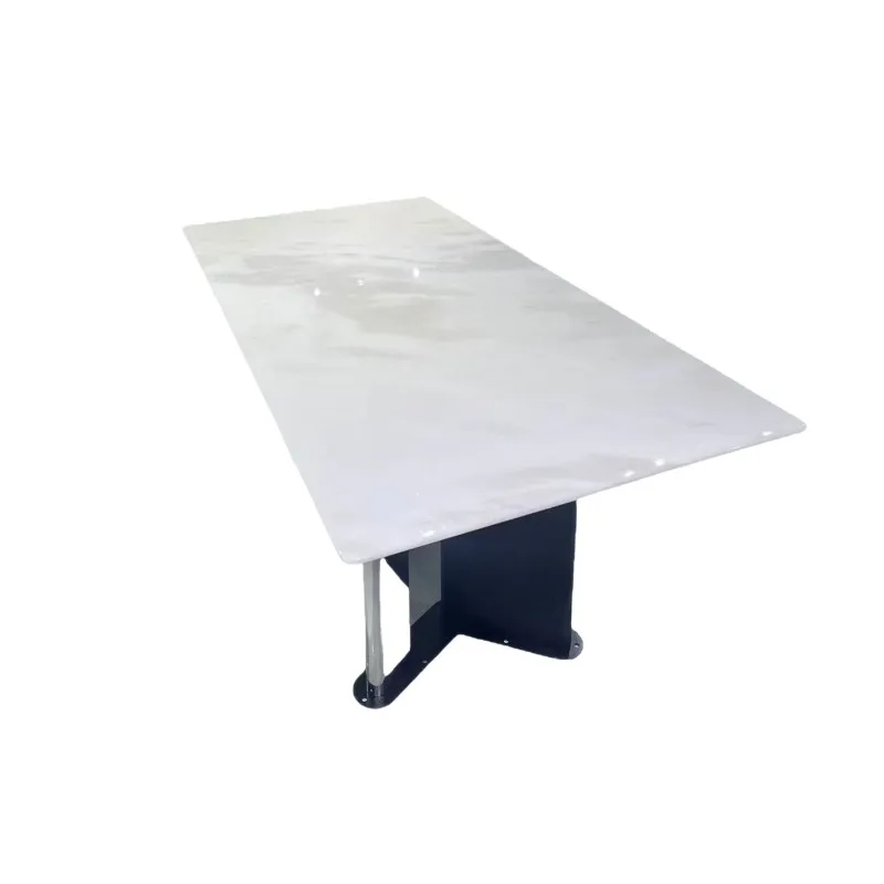 

Italian minimalist rectangular natural luxury stone dining table modern simple living room marble table household dining table