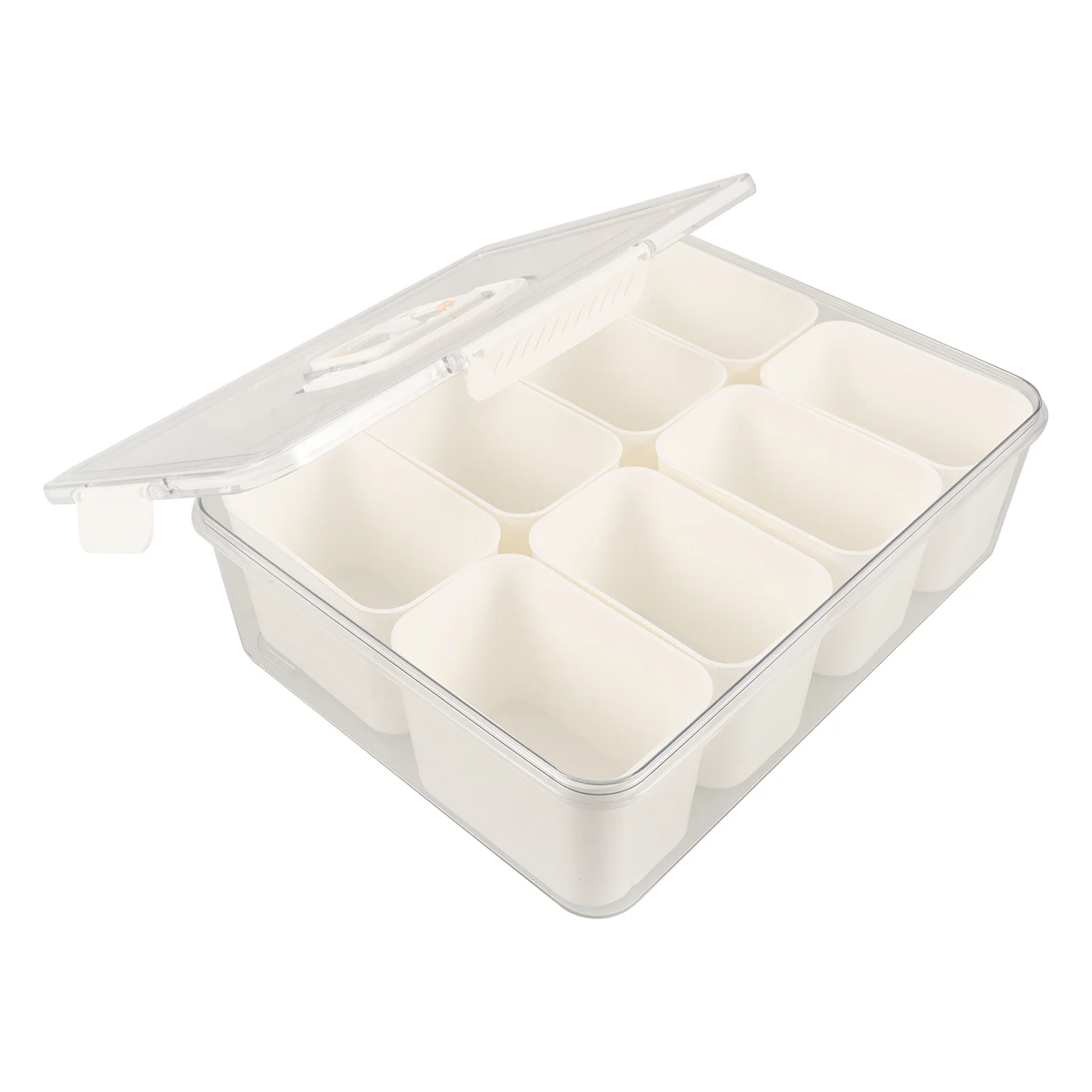 

Divided Dry Fruit Storage Box with Lid Portable Snack Case Dustproof Compartments Food Container for Nuts Cookies Candy