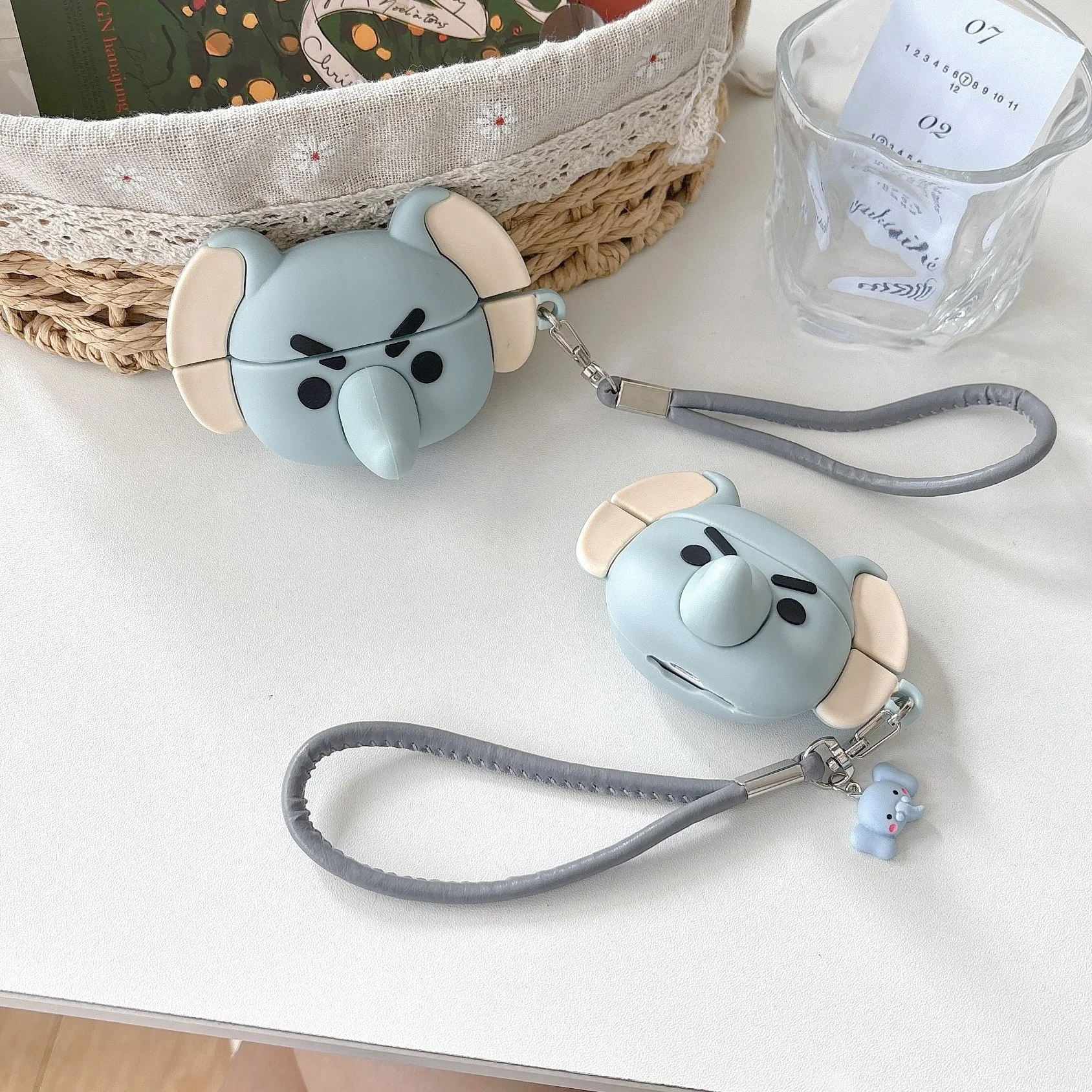 

Elephant Cartoon Case for AirPods 4 Airpod 1 2 3 Pro Pro2 Bluetooth Earbuds Charging Box Protective Earphone Case Cover