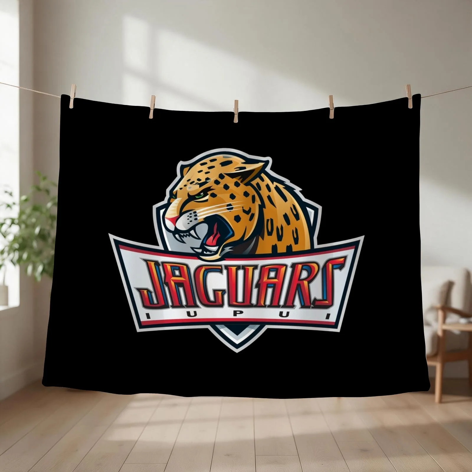 IUPUI Jaguars Throw Blanket couch cozy soft plush fuzzy picnic outdoor blanket