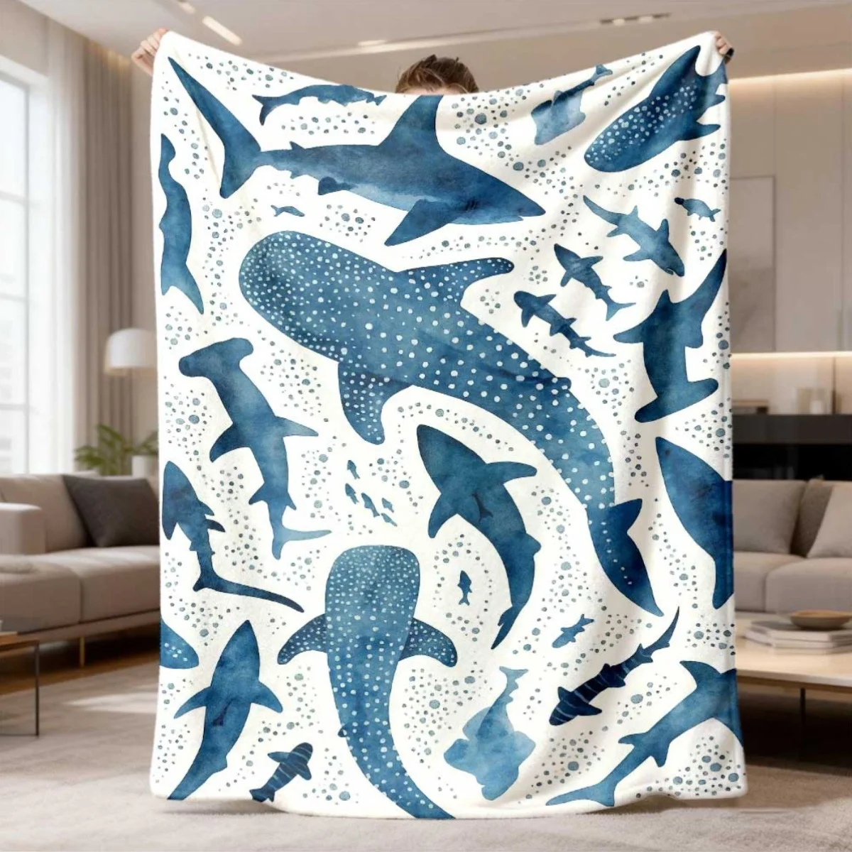 Throw Blanket Pink Starfish Shell Print Nautical Ocean Design Soft Cozy Wrap For Beach House Bathroom And Coastal Home Decor
