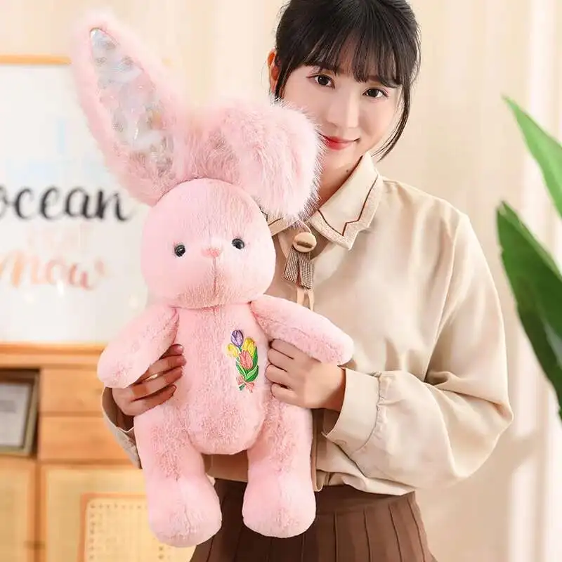 Annie Coniglio Peluche Simpatico Orecchie Lunghe Coniglio Bambola Bambini Comfort Lenitivo Giocattoli Morbido Peluche Giocattolo Ragazza Regalo Decorazioni per la Casa