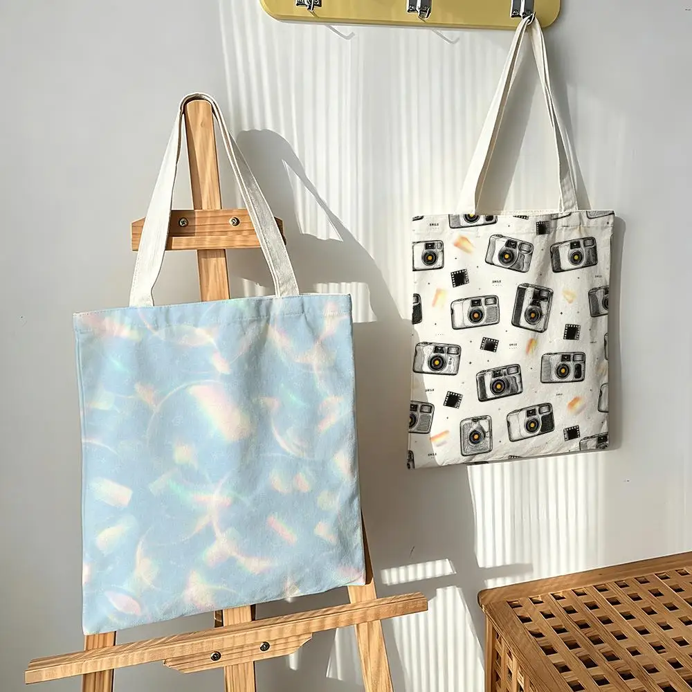 Retro camera Storage Bags Canvas bags are suitable for going to class, shopping, gifts, and commuting