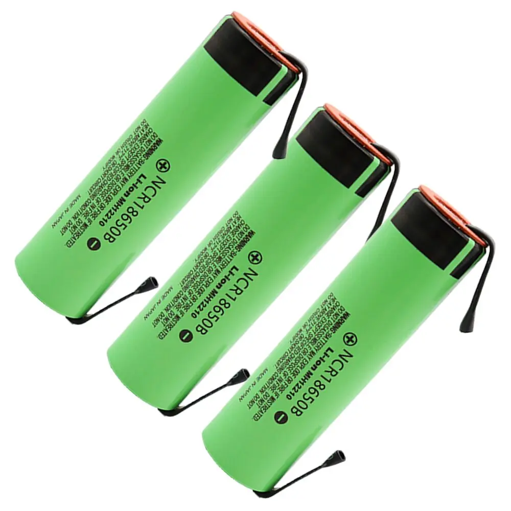 18650 Battery NCR18650B 3.7V 3400mah Lithium 18650 Rechargeable Batteries with DIY Welding Nickel Sheet