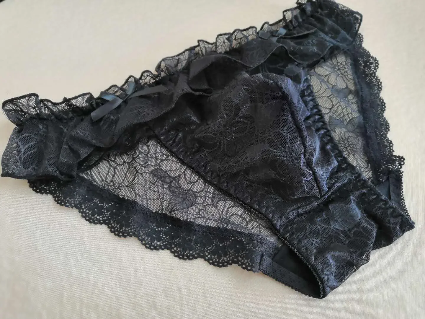 

Man's Pink Black Lace Briefs DJ Club Bar Costume Private Party FKK BF Gift Harajuku