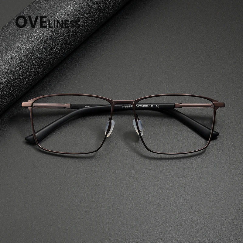 

Pure Titanium Glasses Frame Men Brand Design Square Ultralight Eyeglasses frame Japanese Ultralight-Weight High Quality Eyewear