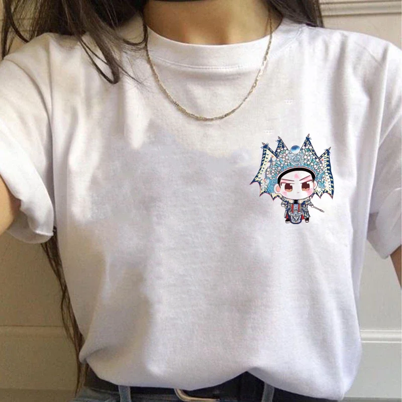 

Fashion Simple Kawaii Print Tees Funny Cartoon Cats and Dogs Graphic Women T-shirt Harajuku Casual O-neck White Short Sleeve Top