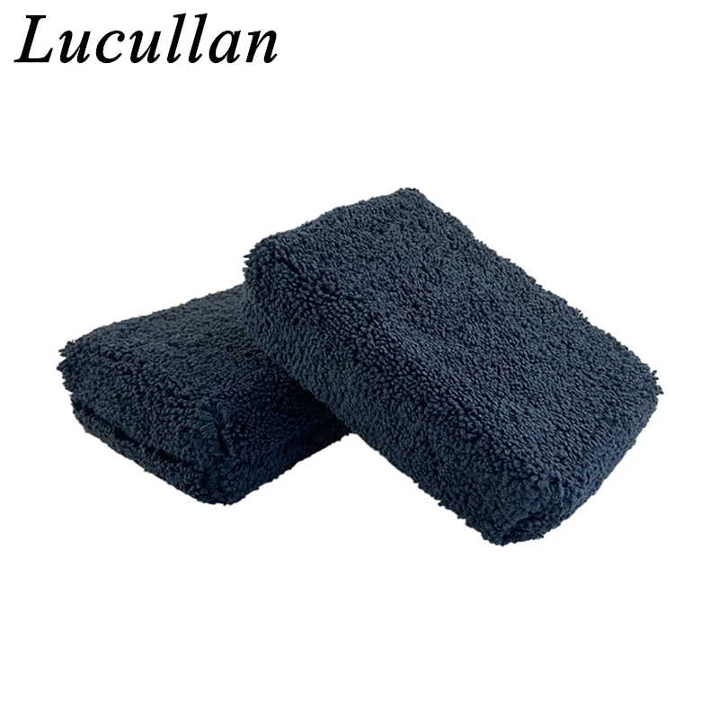 Lucullan Premium Grade Cobra Long Fiber Plush Wax Glazes Rectangle Foam Pad Microfiber Detailing Applicator Sponge