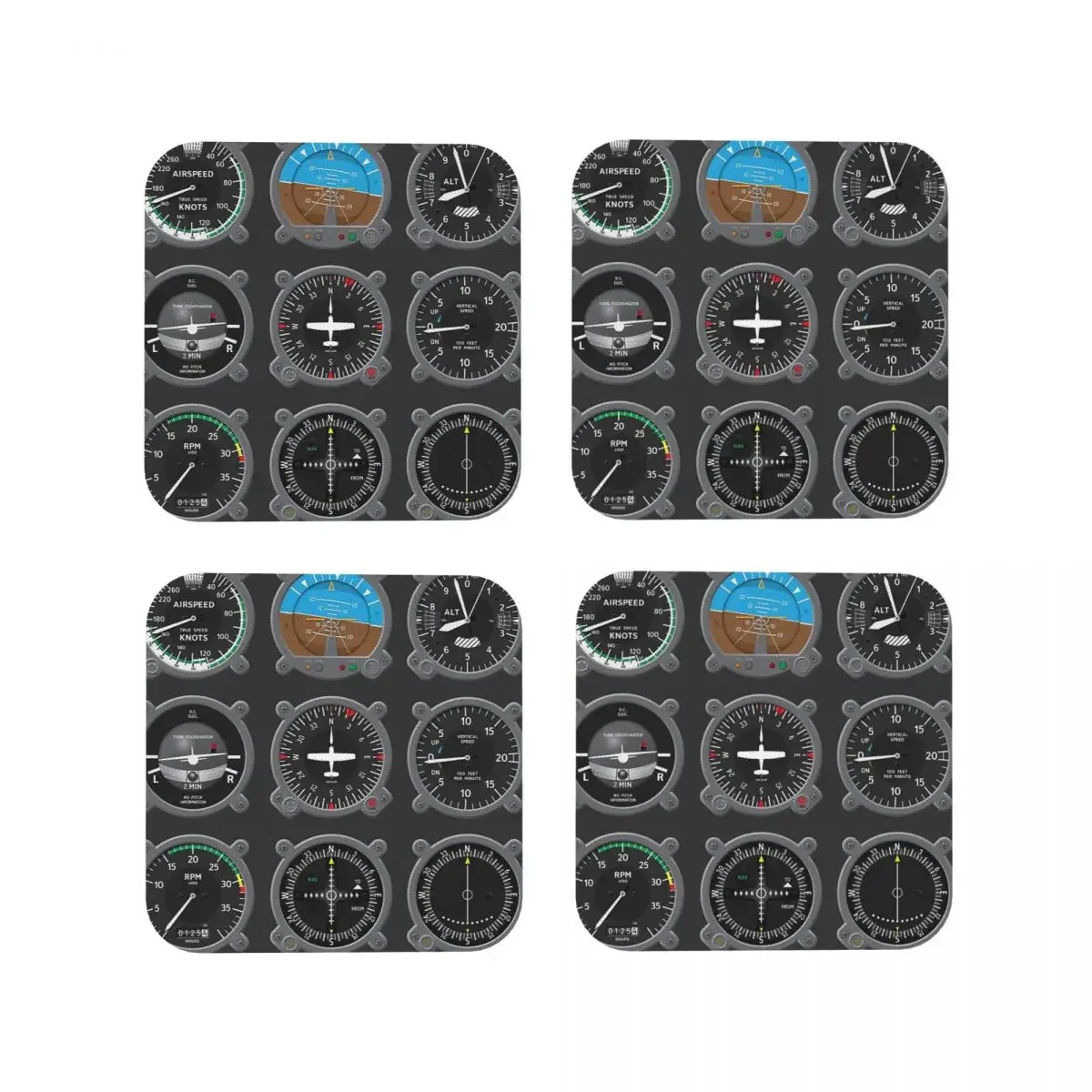 Aircraft Instrumentation Cluster Coasters Coffee Mats Leather Placemats Mug Tableware Decoration & Accessories Pads for Home