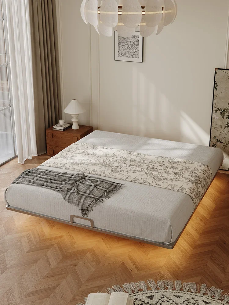 No bedside suspended bed frame steel frame stainless steel bed, wrought iron frame suspended double bed carbon steel