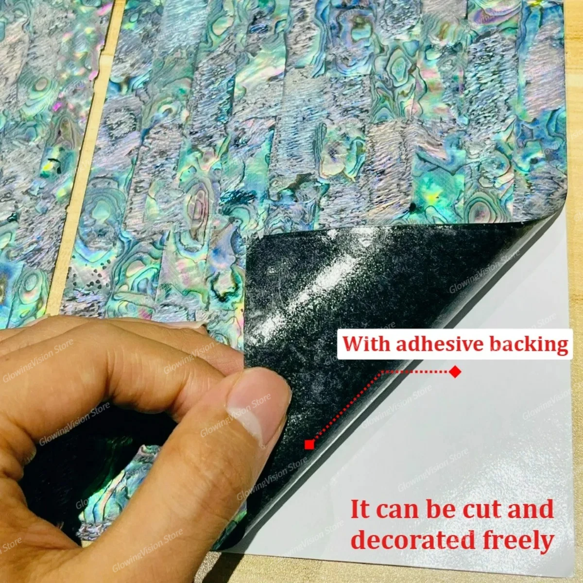 Natural Soft Seashell Flake with Adhesive Back Abalone Shell Inlay Veneer DIY Flexible Mother Of Pearl Paper Handicraft Material