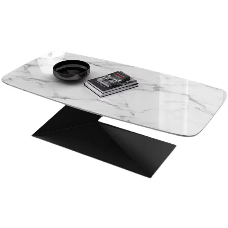

Rectangle rock slab coffee table living room household small apartment modern light luxury minimalist
