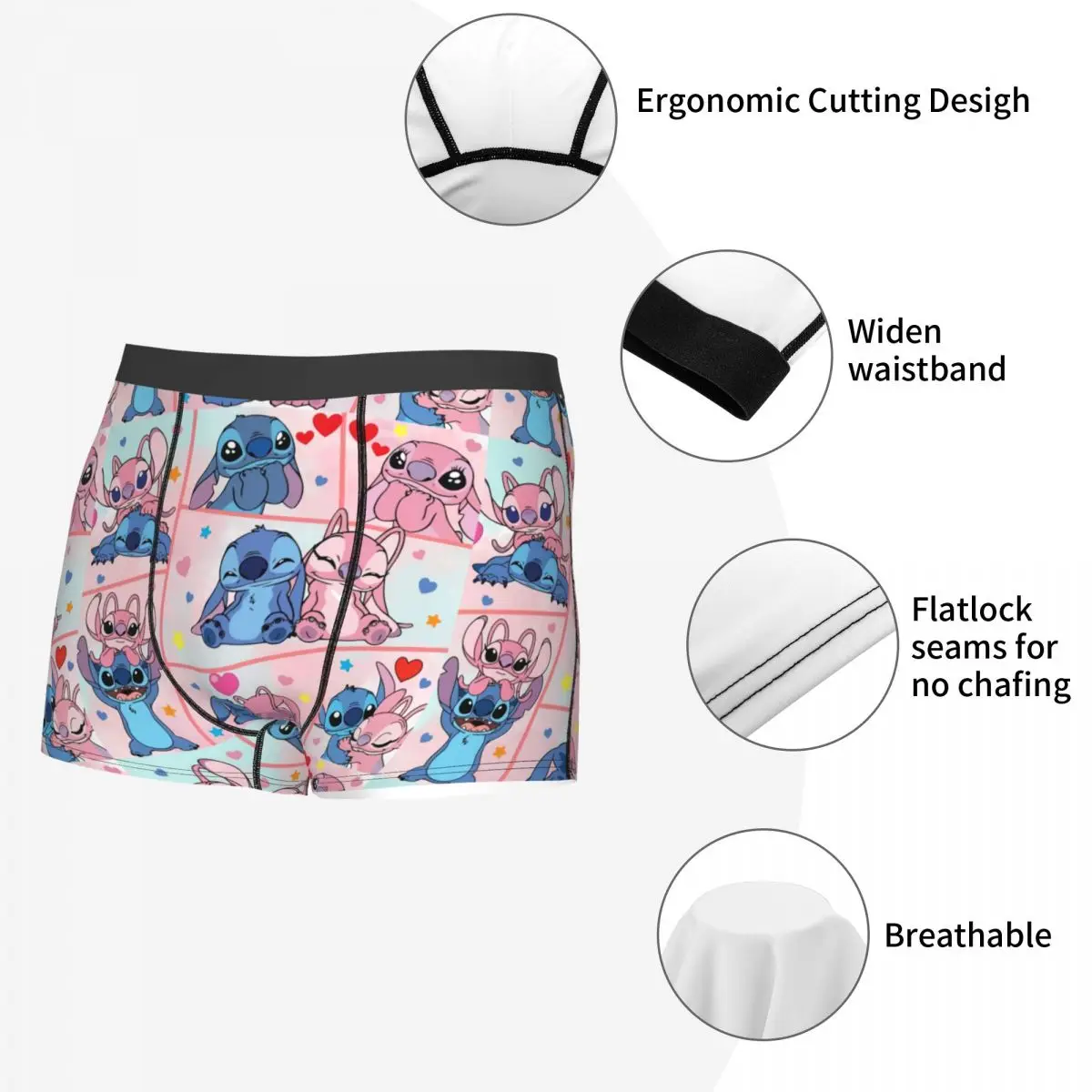 Custom Stitch Heart Collage Boxer Shorts For Homme 3D Print Underwear Panties Briefs Soft Underpants