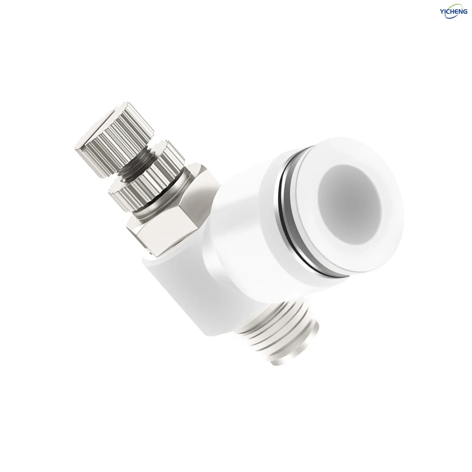 공압식 푸시-투-커넥트 에어 라인 피팅 공기 흐름 제어 밸브 OD 4mm,1/8"1/4"3/8"1/2" 인치 스레드(5개 팩)