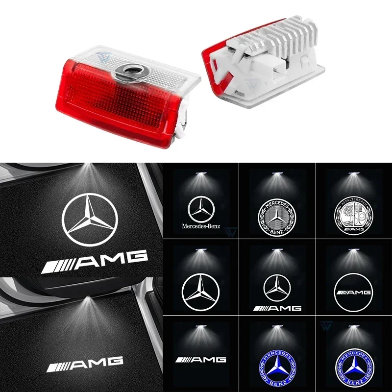 

2x Car Led Logo Door Light Projector Logo For Mercedes Benz E W212 W213 W205 AMG W177 V177 W247 W176 GLA GLC X253 W246 X166 W166