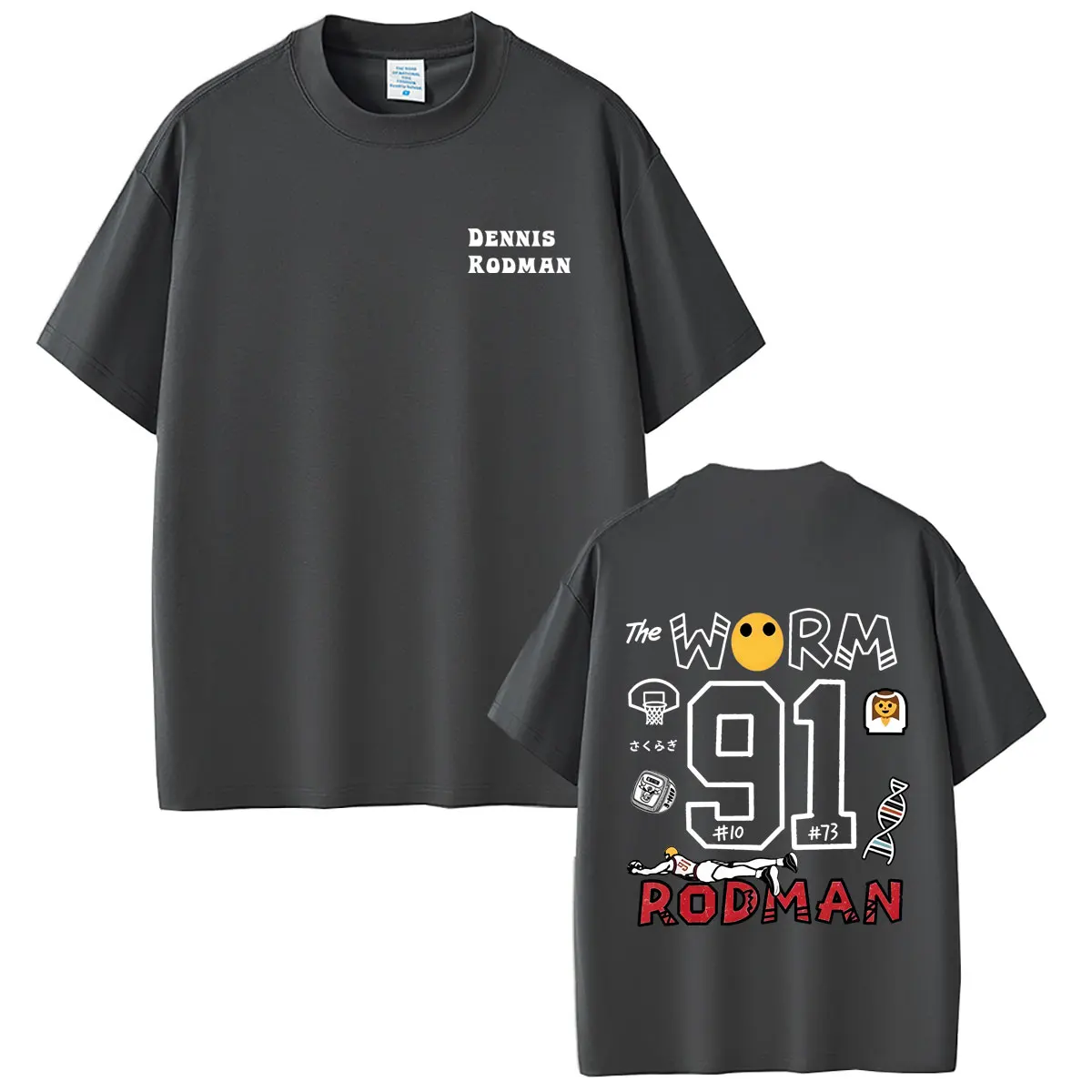 The Worm Dennis Rodman Not of This World T-shirt Men Women Clothing Fashion Hip Hop Cartoon Streetwear Male Vintage Casual Tees
