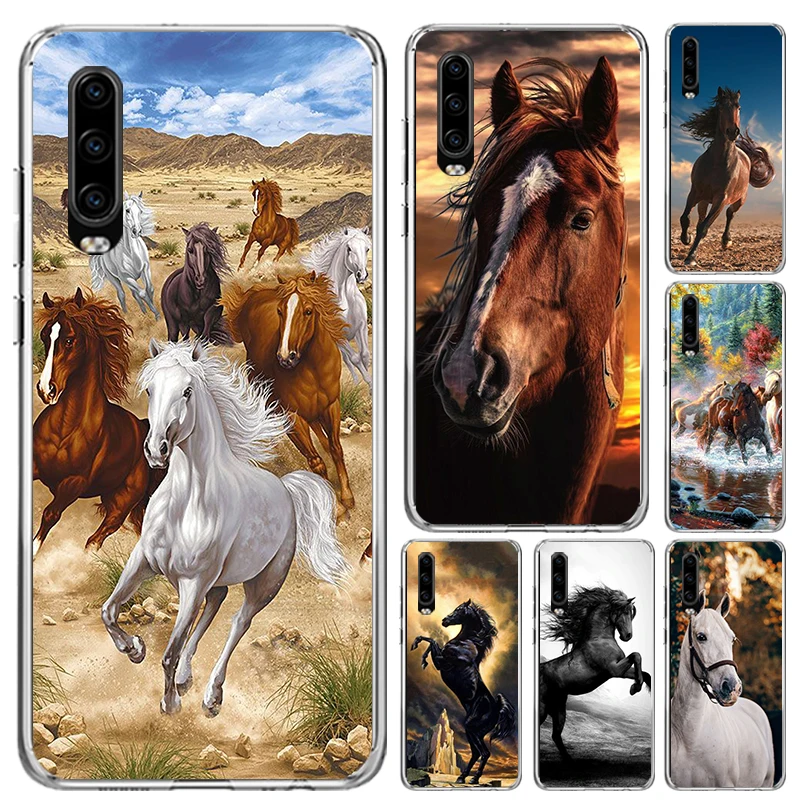 Horse Great Beauty Galloping Phone Case for Huawei P40 P30 P20 P10 Pro Mate 20 10 Lite P Smart Z Y5 Y6 Y7 Y9S Soft Funda Print S