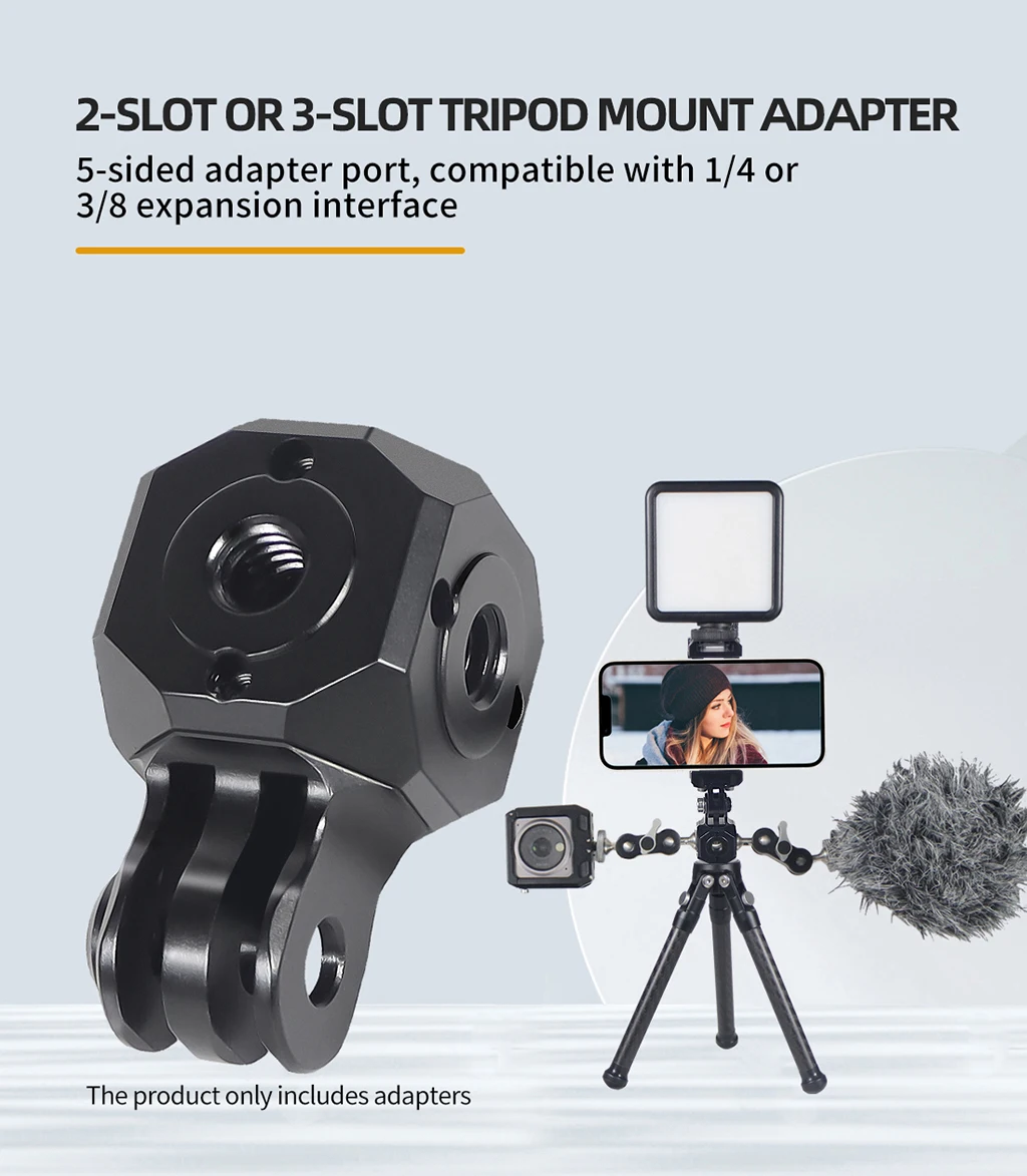 Vielseitiger Mini-Magic-Cube-Adapter mit Schraubenloch ARRI 1/4 3/8' für GoPro 13 Insta360 X4 Osmo Blitzlicht Stativhalterung – Detail 29