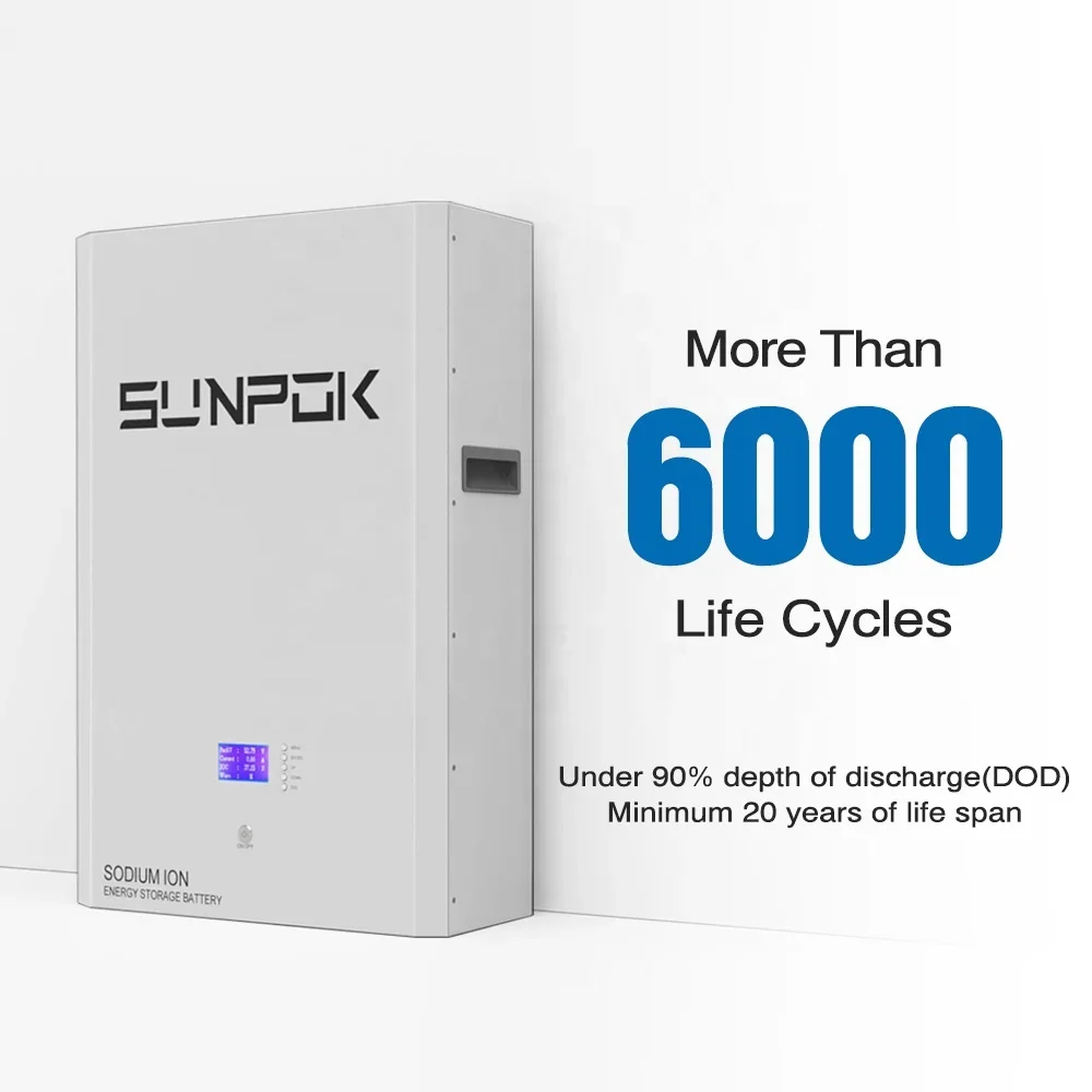 Sunpok Natriumion Natrium-ion lithiumbatterij Natrium-ion-batterij Batterie 48V 100ah 200ah 5kwh 10kwh Houten kist Huishoudelijke apparaten