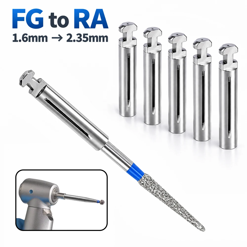 5Pcs Laboratory FG to RA Shank Adapter 1.6mm to 2.35mm  Micro-Rotary Tool Converter for Precision Refinement