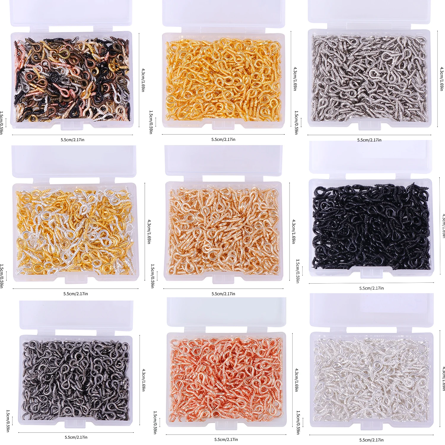 

300Pcs/Box 4.5x10mm Small Sheep Eyes Nail Screw Tiny Mini Eye Pins Hooks Eyelets for Bead Charms Pendant DIY Jewelry Findings