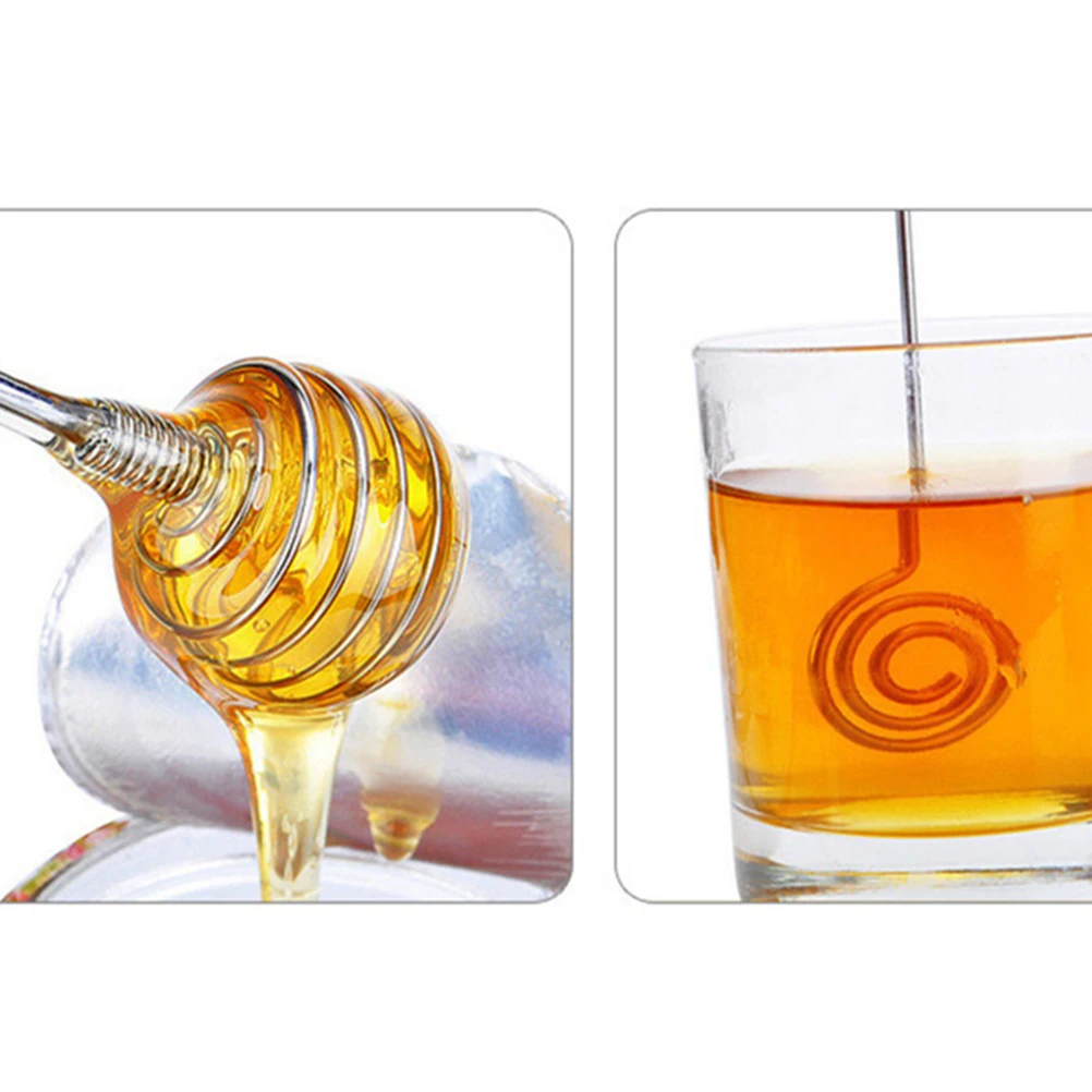 

2pcs Honey Stick Stainless Steel Drink Mixing Stick Spiral Design for Coffee Tea Mixing Suitable Cafe Home