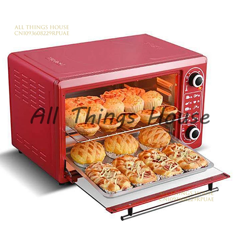 

Electric oven with 48-liter large capacity, integrated microwave, and temperature control for cooking meals