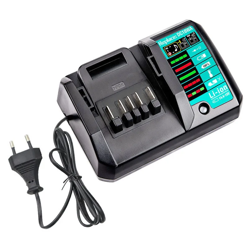 

DC18WA Lithium Battery Rapid Charger Portable Power Tool Battery Charger Compatible with For Makita 14.4V/18V Li-ion Batteries
