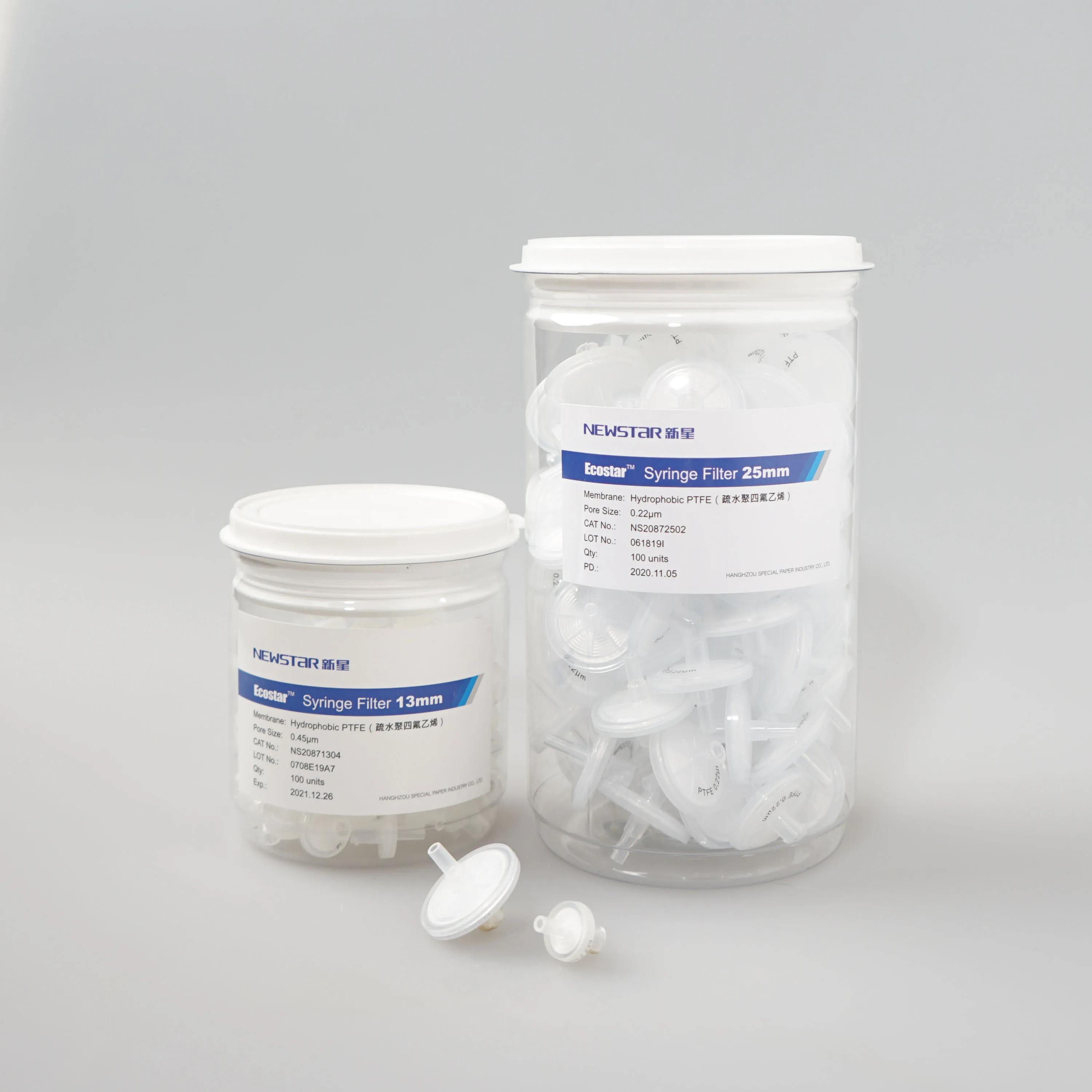 Hydrophobic PTFE Membrane Syringe Filters Virgin medical grade PP housing Ultrasonic Welded Air/Gas Venting Lab Filtration