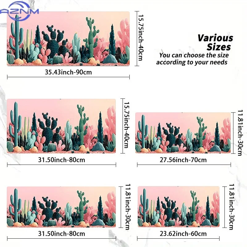 Colorful Cartoon Cactus-Themed Mouse Pad Made of Rubber, Available in Various Sizes, Perfect for Programmers And Gamers. an Exce