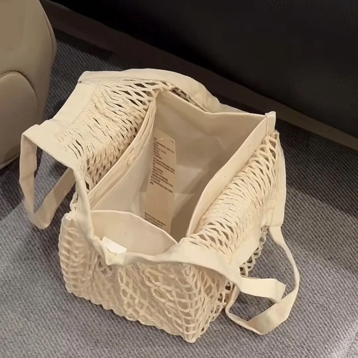 

Popular cotton women's bag summer woven hollow handbag women's niche design mesh bag